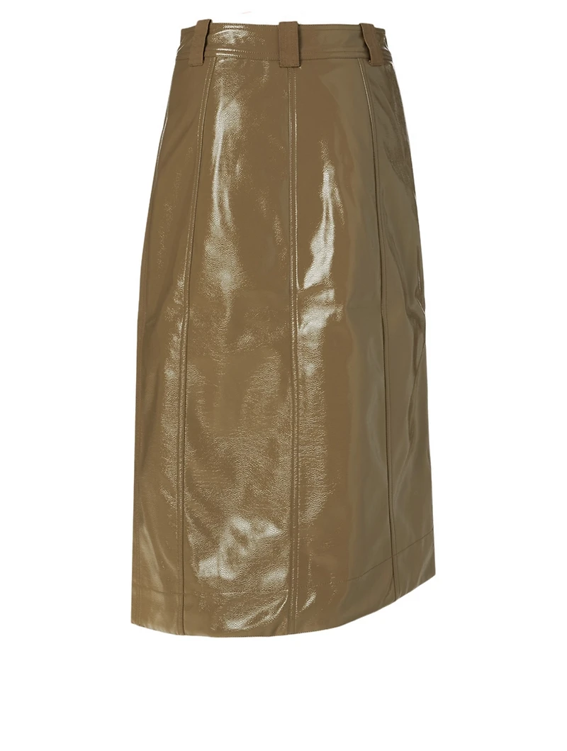 Patent Midi Skirt