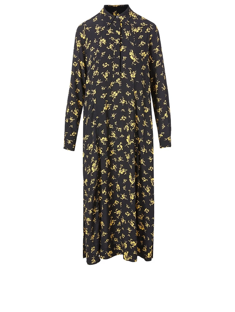 Printed Midi Shirt Dress
