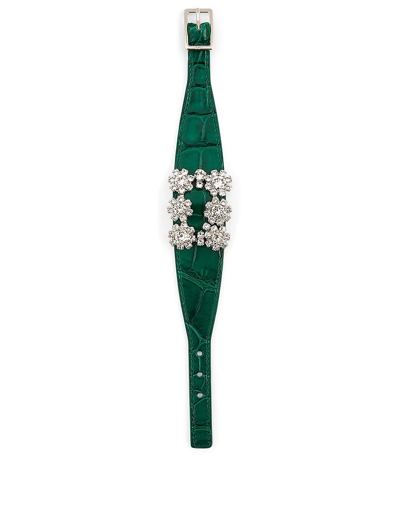 Flower Strass Alligator Bracelet