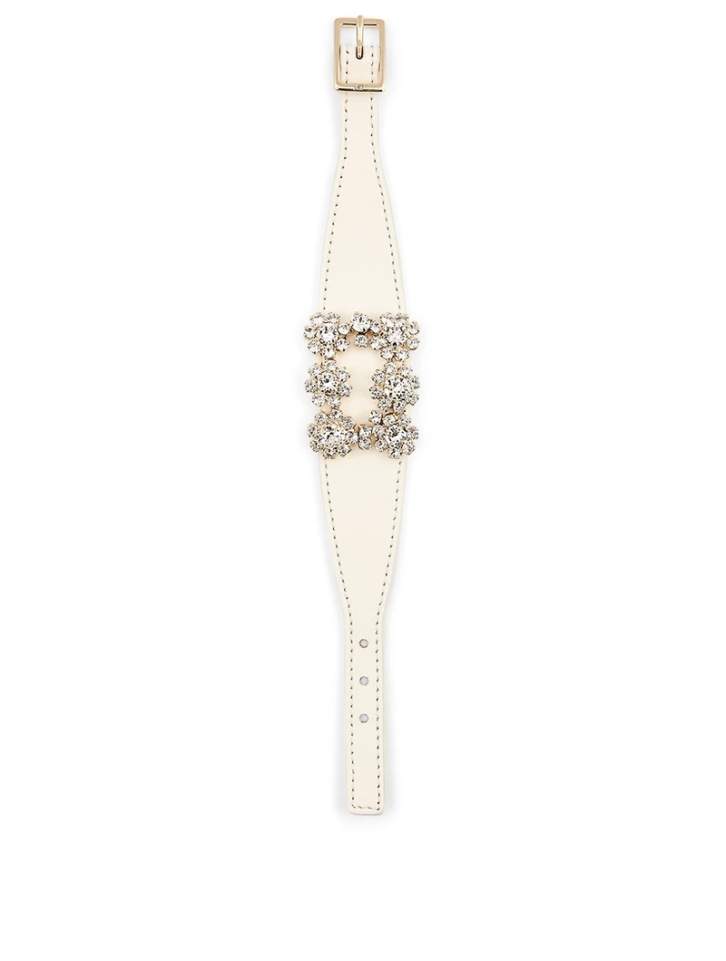 Flower Strass Leather Bracelet