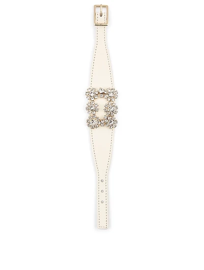Flower Strass Leather Bracelet