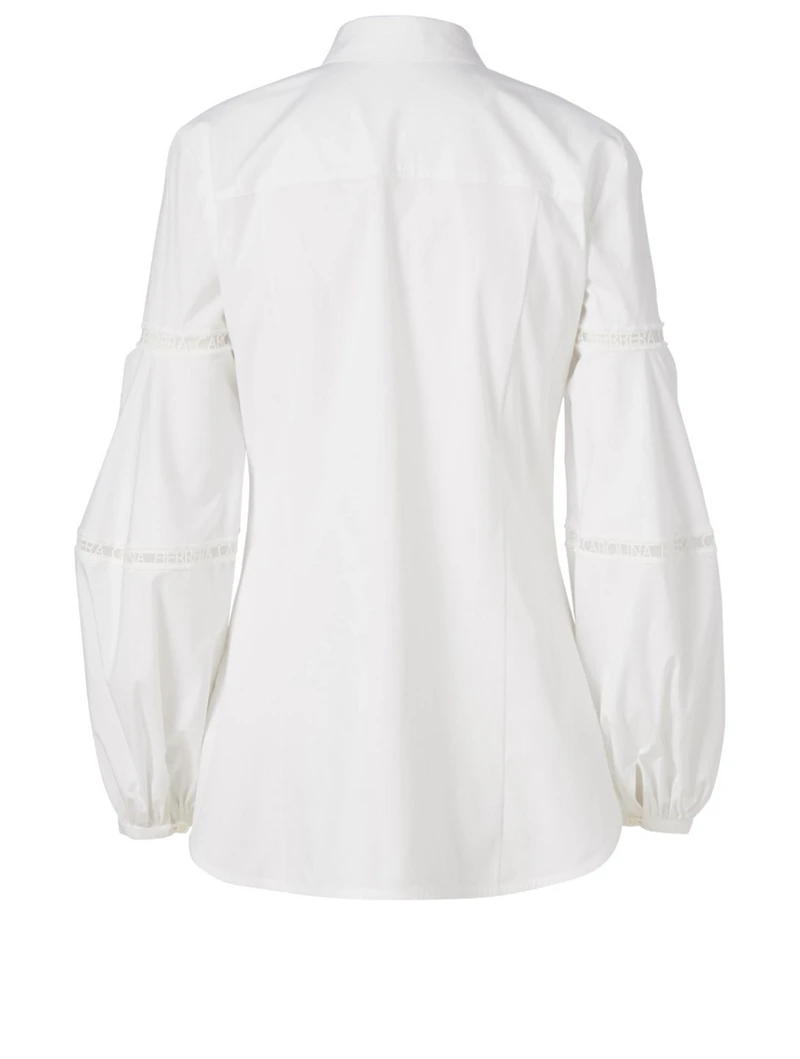 Cotton Shirt With Lace Trim