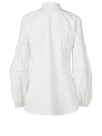 Cotton Shirt With Lace Trim