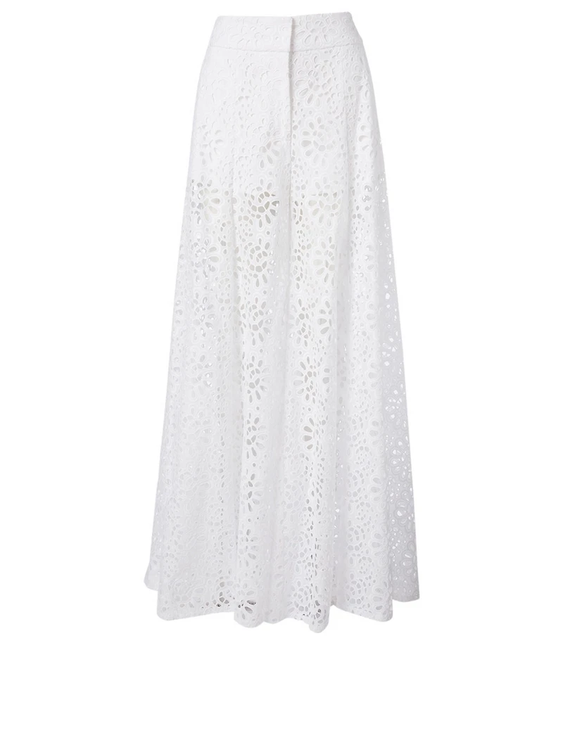 Floral Lace Wide-Leg Pants