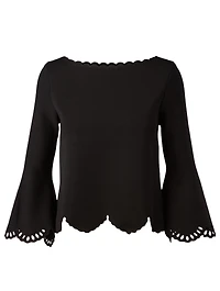Laser-Cut Eyelet Sweater