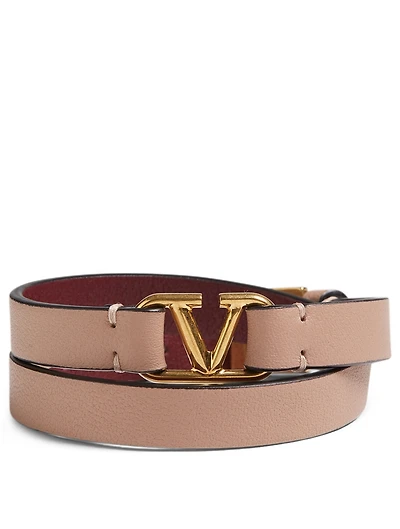 VLOGO Leather Double Bracelet