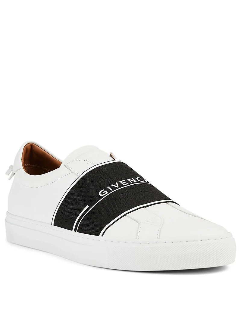 Urban Street Leather Slip-On Sneaker With Logo Strap