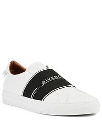 Urban Street Leather Slip-On Sneaker With Logo Strap