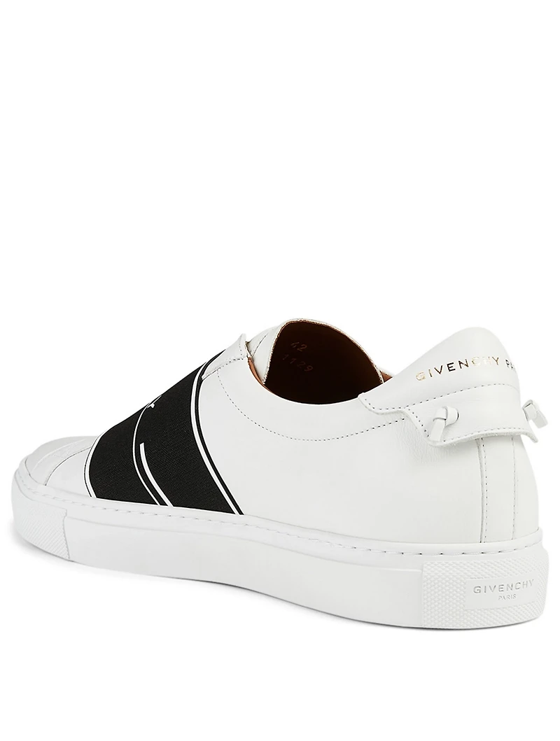 Urban Street Leather Slip-On Sneaker With Logo Strap