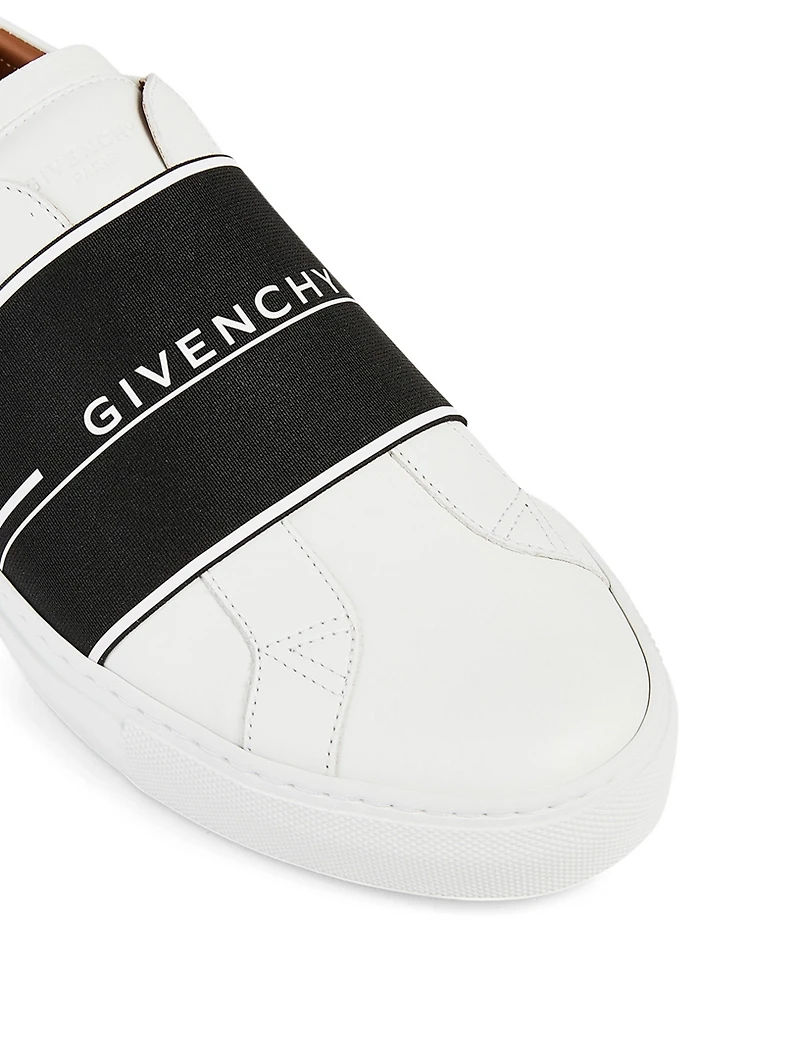 Urban Street Leather Slip-On Sneaker With Logo Strap