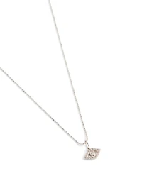14K White Gold Large Bezel Evil Eye Necklace With Diamonds