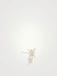 14K White Gold Starburst Stud Earring