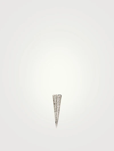 14K White Gold Spike Earring With Diamonds