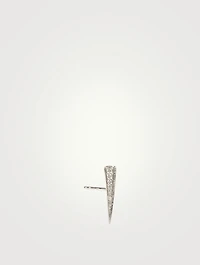 14K White Gold Spike Earring With Diamonds