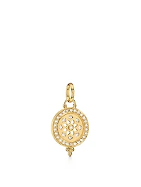 18K Gold Mandala Cutout Pendant With Diamonds