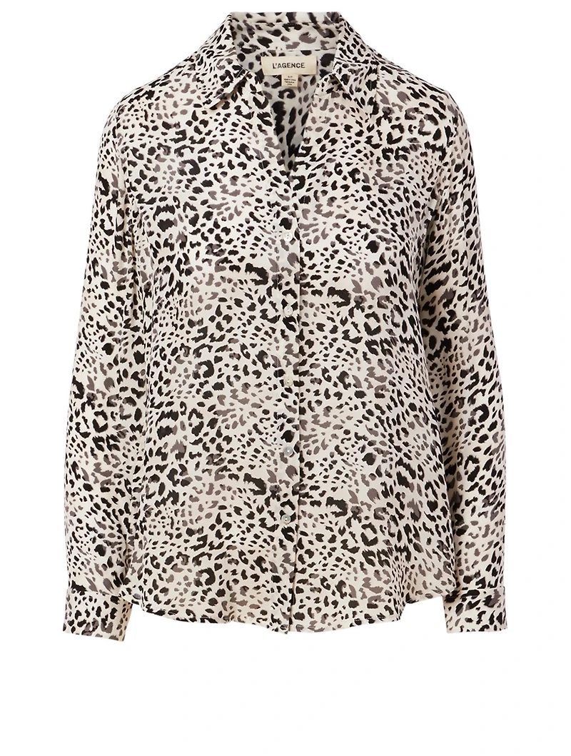 Nina Silk Blouse Cheetah Print