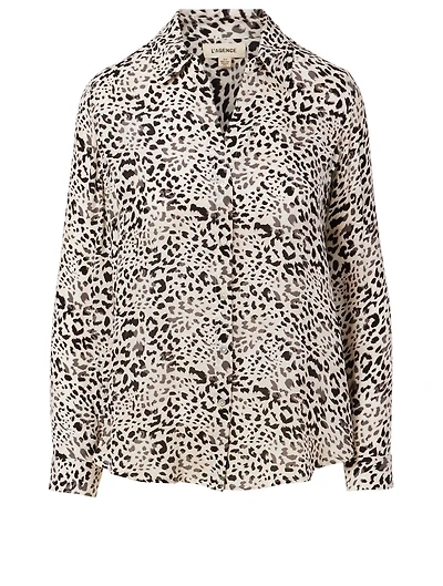 Nina Silk Blouse Cheetah Print