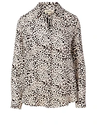 Nina Silk Blouse Cheetah Print
