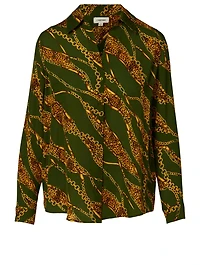 Nina Silk Blouse Chain Print