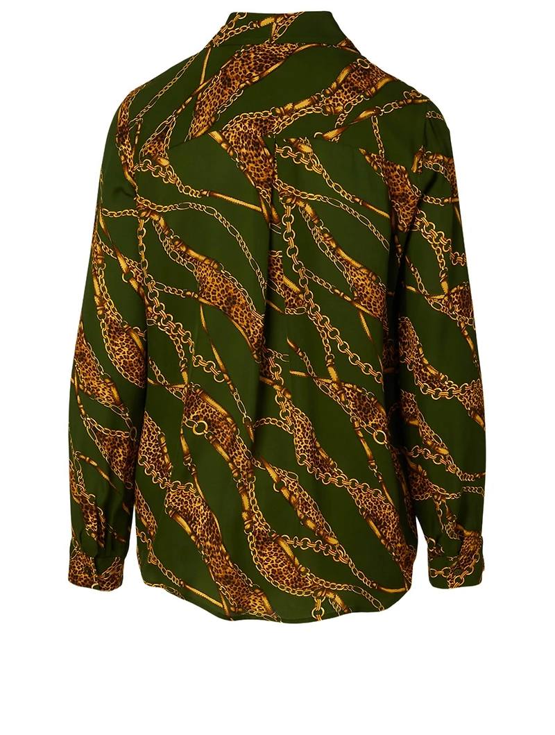 Nina Silk Blouse Chain Print