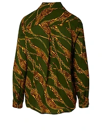 Nina Silk Blouse Chain Print