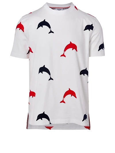 Cotton T-Shirt Dolphin Print