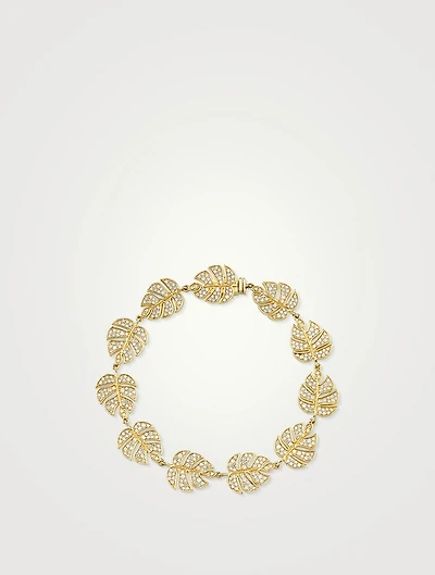 14K Gold Monstera Leaf Bracelet