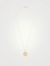 14K Gold Bee Coin Necklace With Diamonds