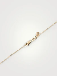 14K Gold Bee Coin Necklace With Diamonds