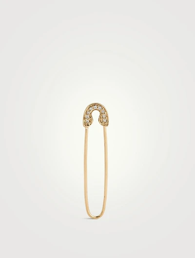 14K Gold Safety Pin Right Stud Earring