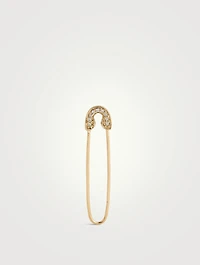 14K Gold Safety Pin Right Stud Earring