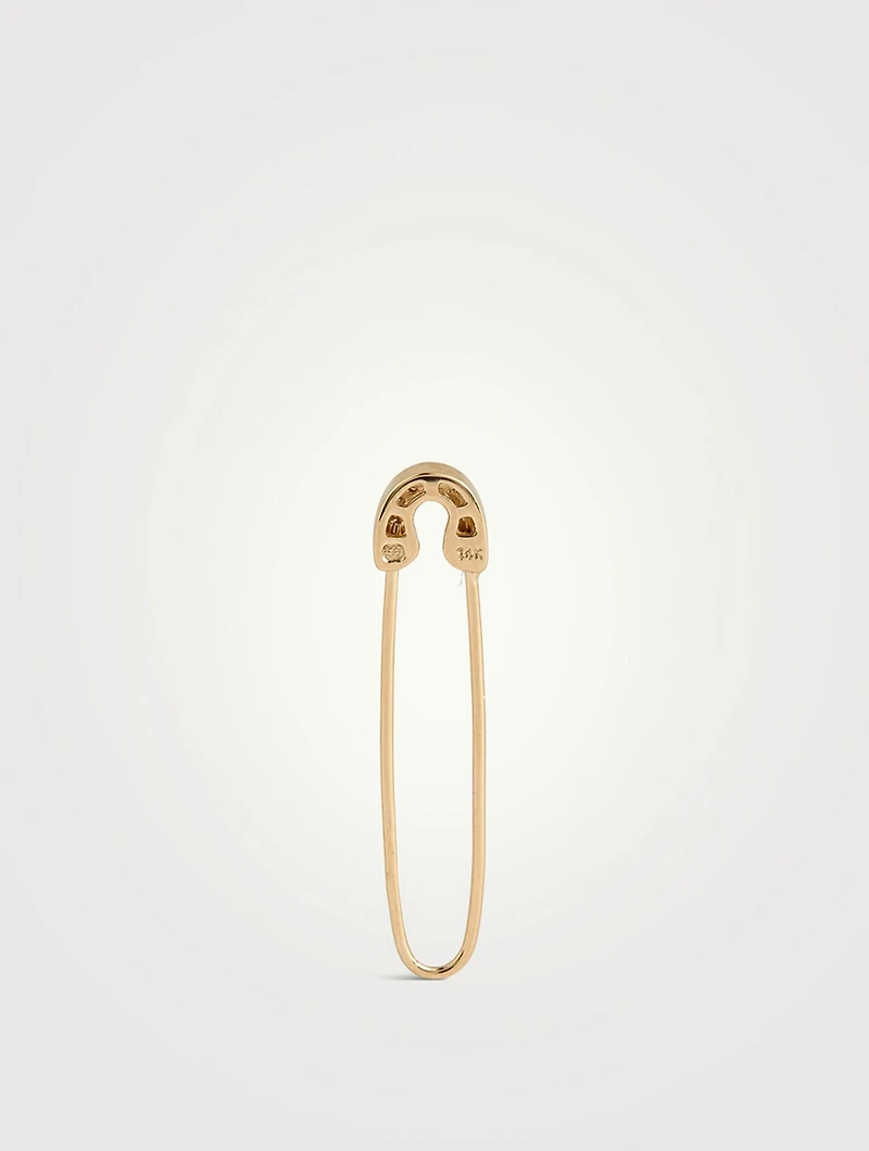 14K Gold Safety Pin Right Stud Earring