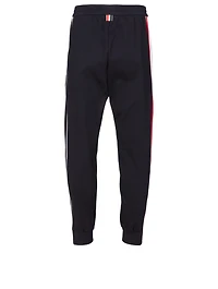 Cotton Track Pants With Side Stripe