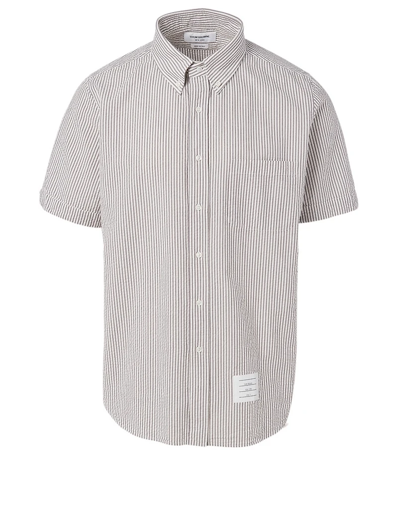 Cotton Seersucker Short-Sleeve Shirt