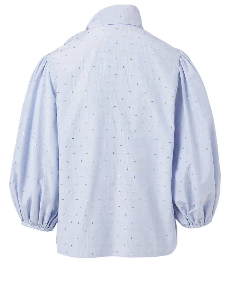 Fil Coupe Blouse With Neck Tie