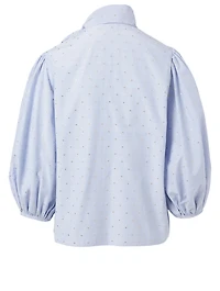 Fil Coupe Blouse With Neck Tie