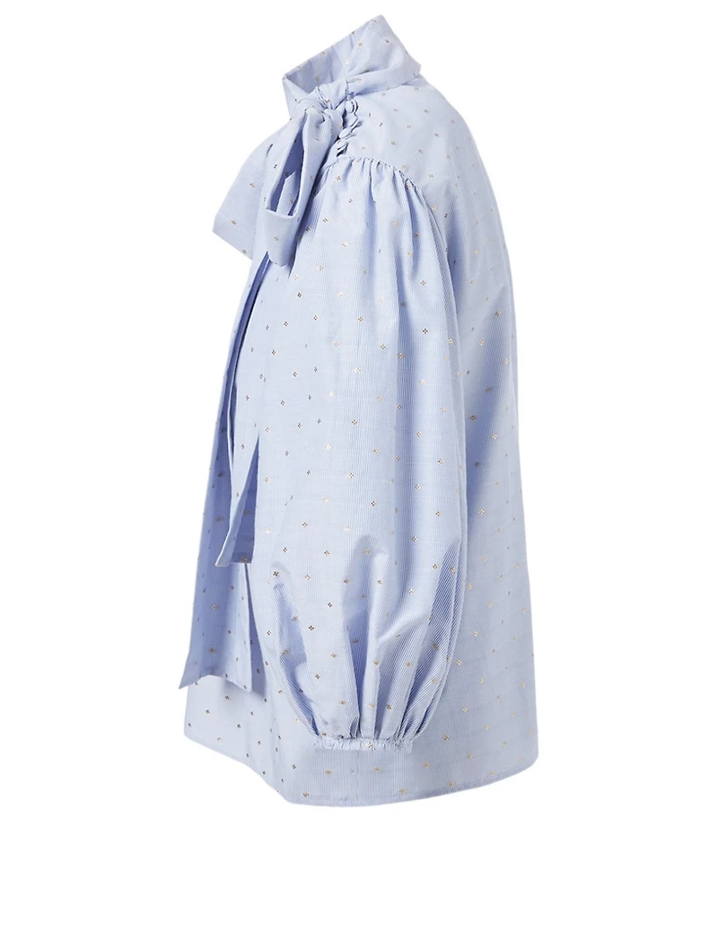 Fil Coupe Blouse With Neck Tie
