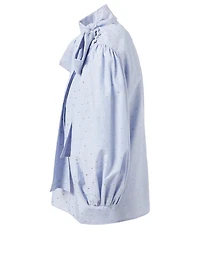 Fil Coupe Blouse With Neck Tie
