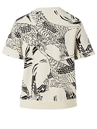 Jacquard Short-Sleeve Sweater