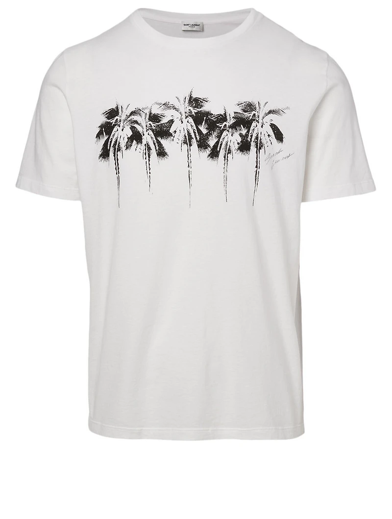 Cotton T-Shirt Malibu Palm Print