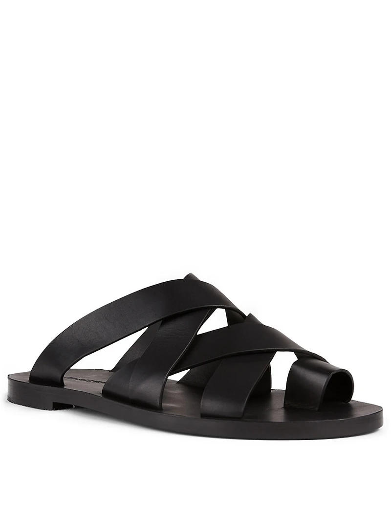 Strappy Leather Slide Sandals