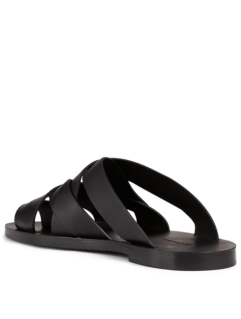 Strappy Leather Slide Sandals