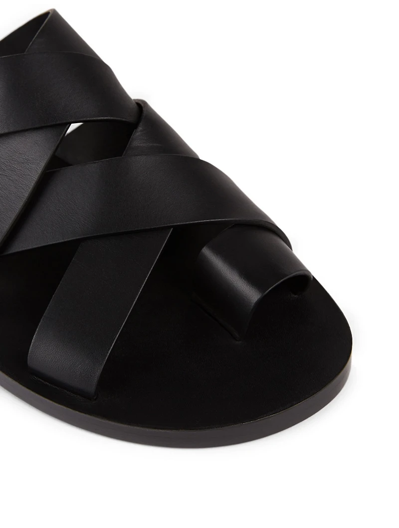 Strappy Leather Slide Sandals