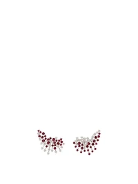 Luminus 18K White Gold Earrings With Diamonds And Rubies