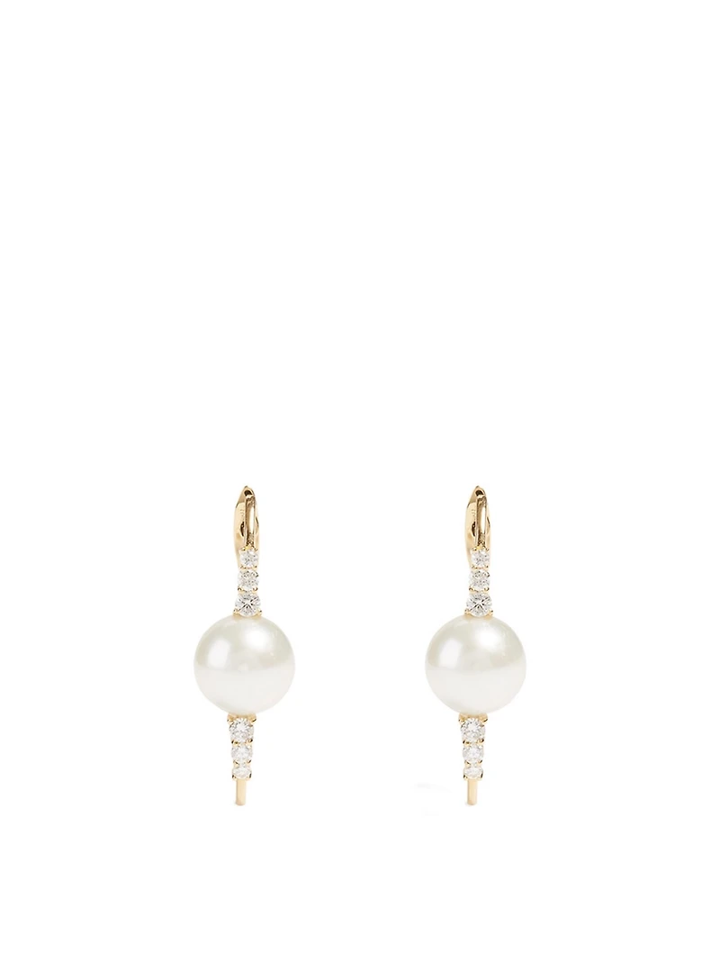 Spectrum 18K Gold Earrings With Diamonds And Pearls