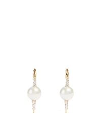 Spectrum 18K Gold Earrings With Diamonds And Pearls