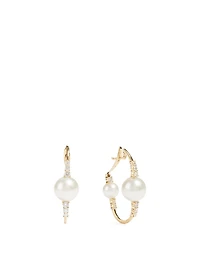 Spectrum 18K Gold Earrings With Diamonds And Pearls