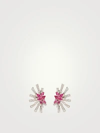 Mirage 18K White Gold Earrings With Diamonds And Rubies