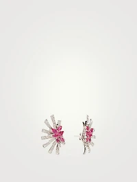 Mirage 18K White Gold Earrings With Diamonds And Rubies
