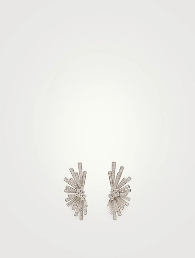 Labyrinth 18K White Gold Earrings With Diamonds